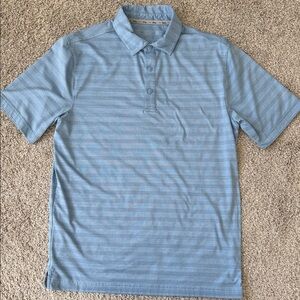 Men's Walter Hagen perfect 11  Blue Striped Golf Polo Shirt